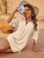 Carolina - Camisa ligera de playa con cintura ajustable