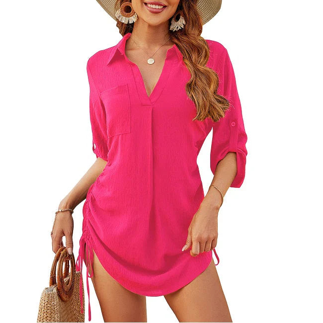 Carolina - Camisa ligera de playa con cintura ajustable