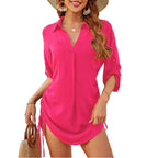 Carolina - Camisa ligera de playa con cintura ajustable