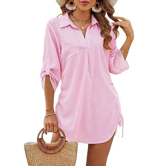 Carolina - Camisa ligera de playa con cintura ajustable