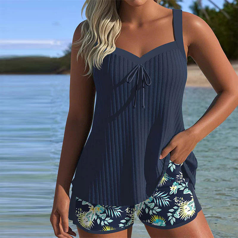 Sofía - Tankini a rayas con bañador de dos piezas
