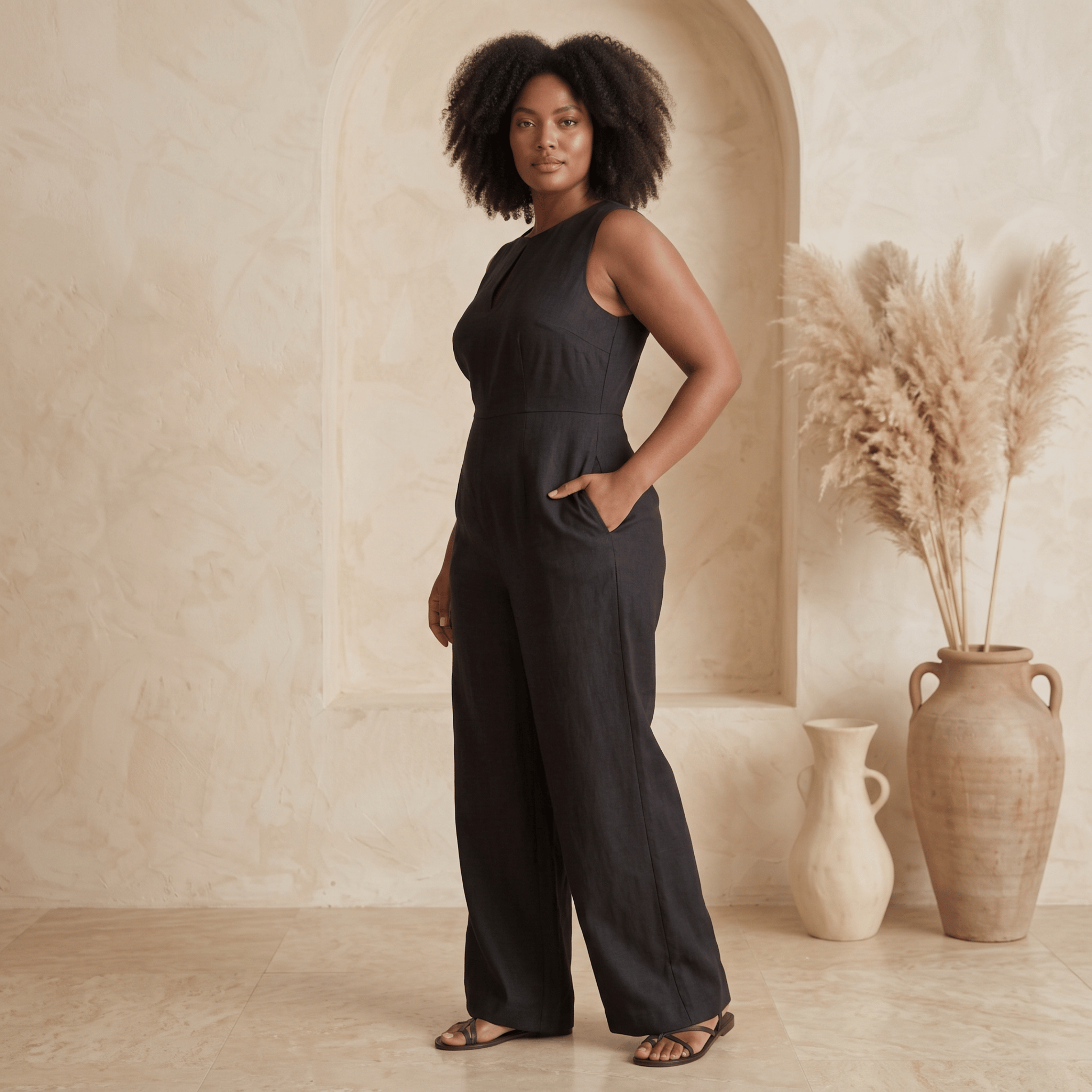 Camila - Mono Elegante de Pierna Ancha