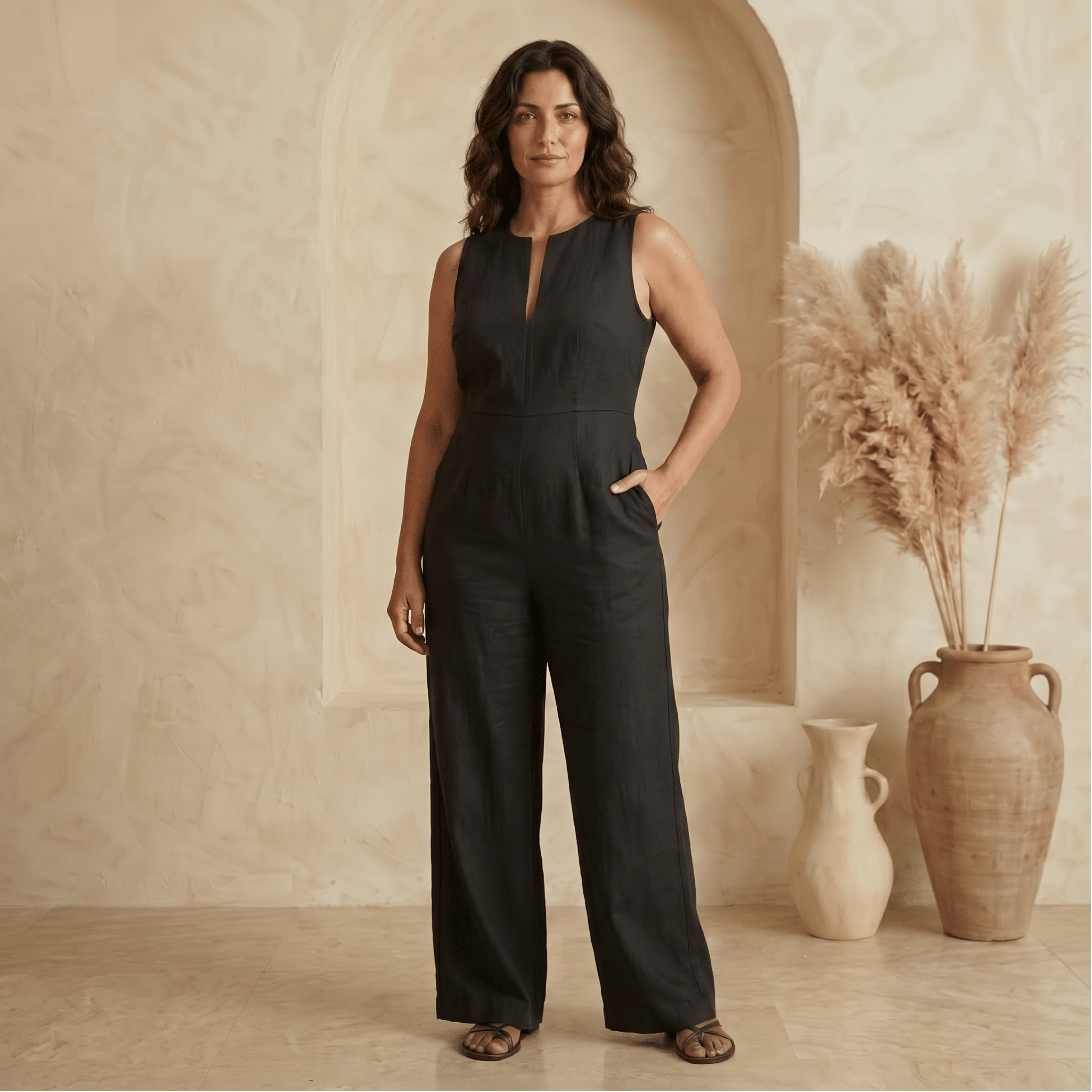Camila - Mono Elegante de Pierna Ancha