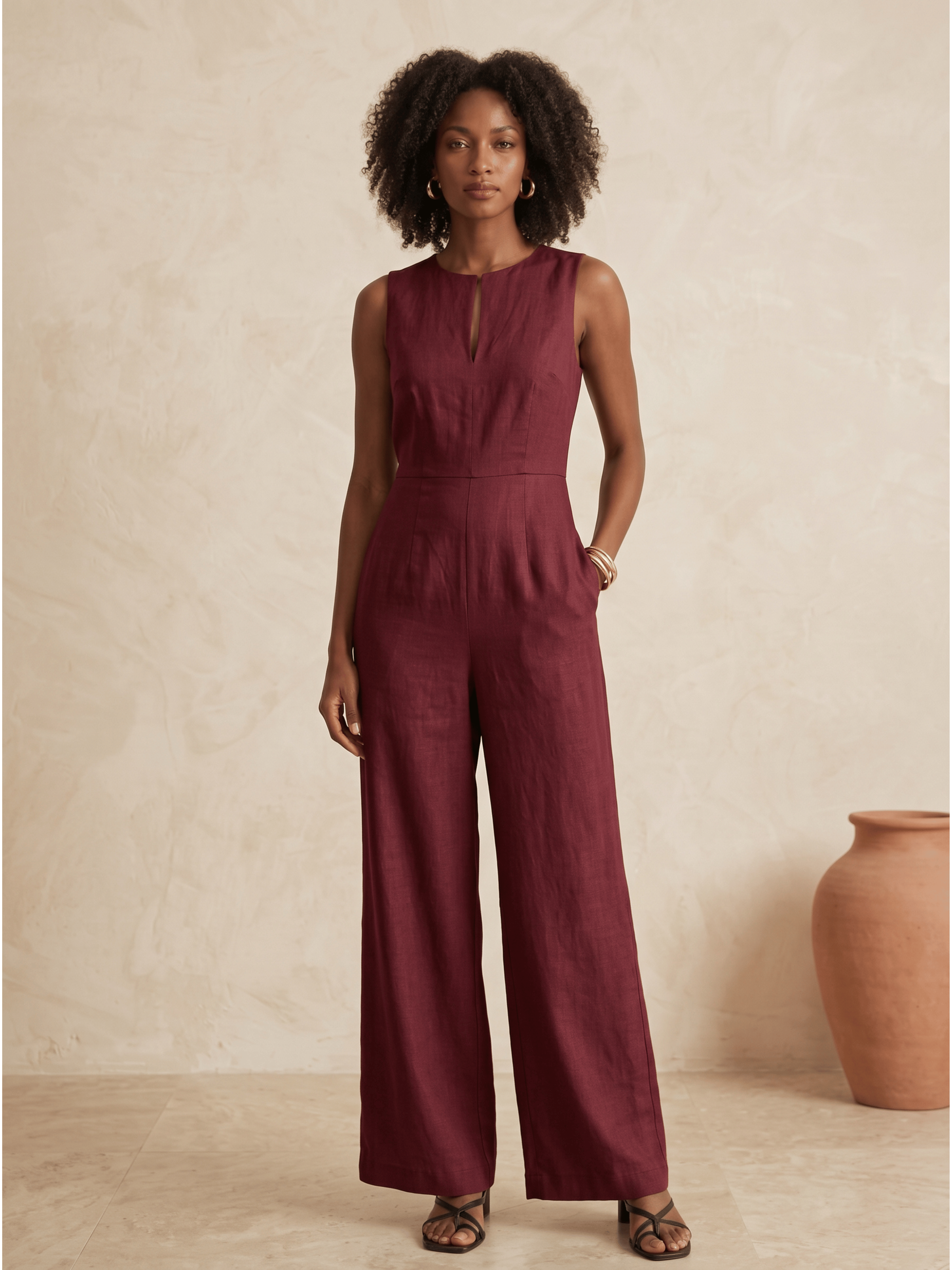 Camila - Mono Elegante de Pierna Ancha