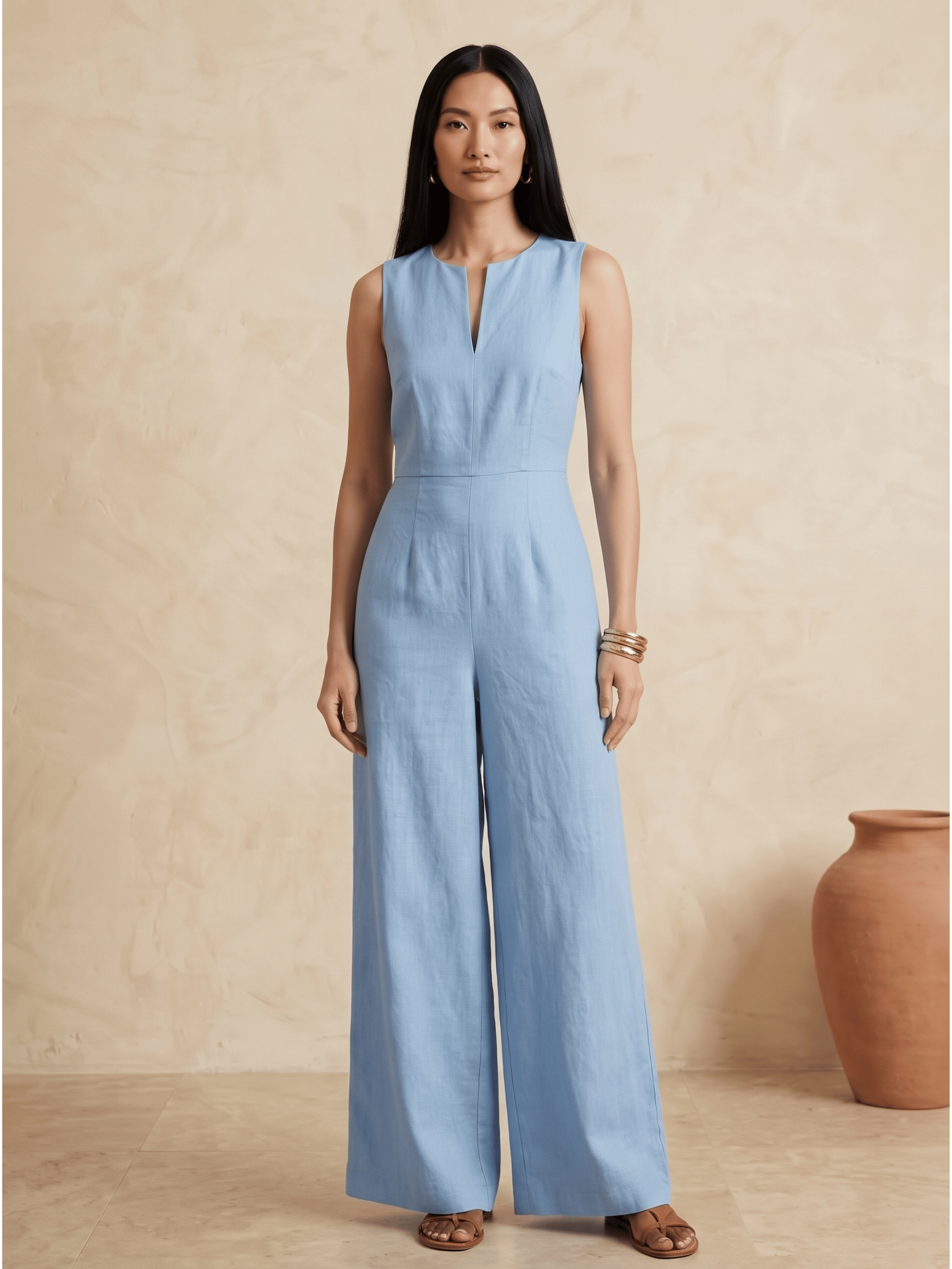 Camila - Mono Elegante de Pierna Ancha