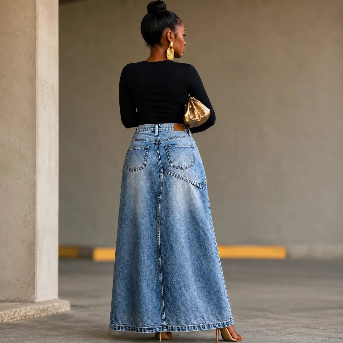 Amelia - Falda larga Denim