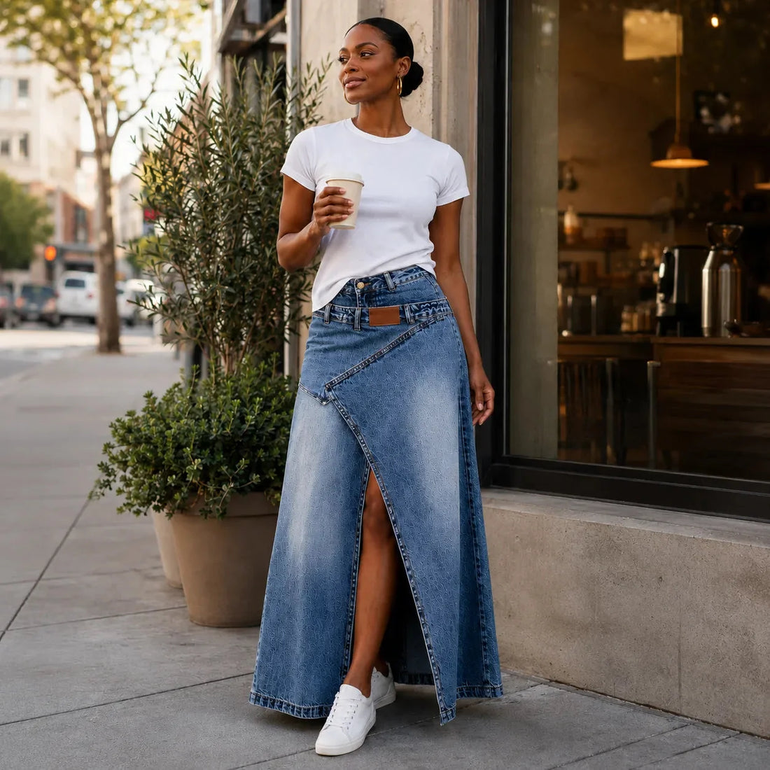Amelia - Falda larga Denim