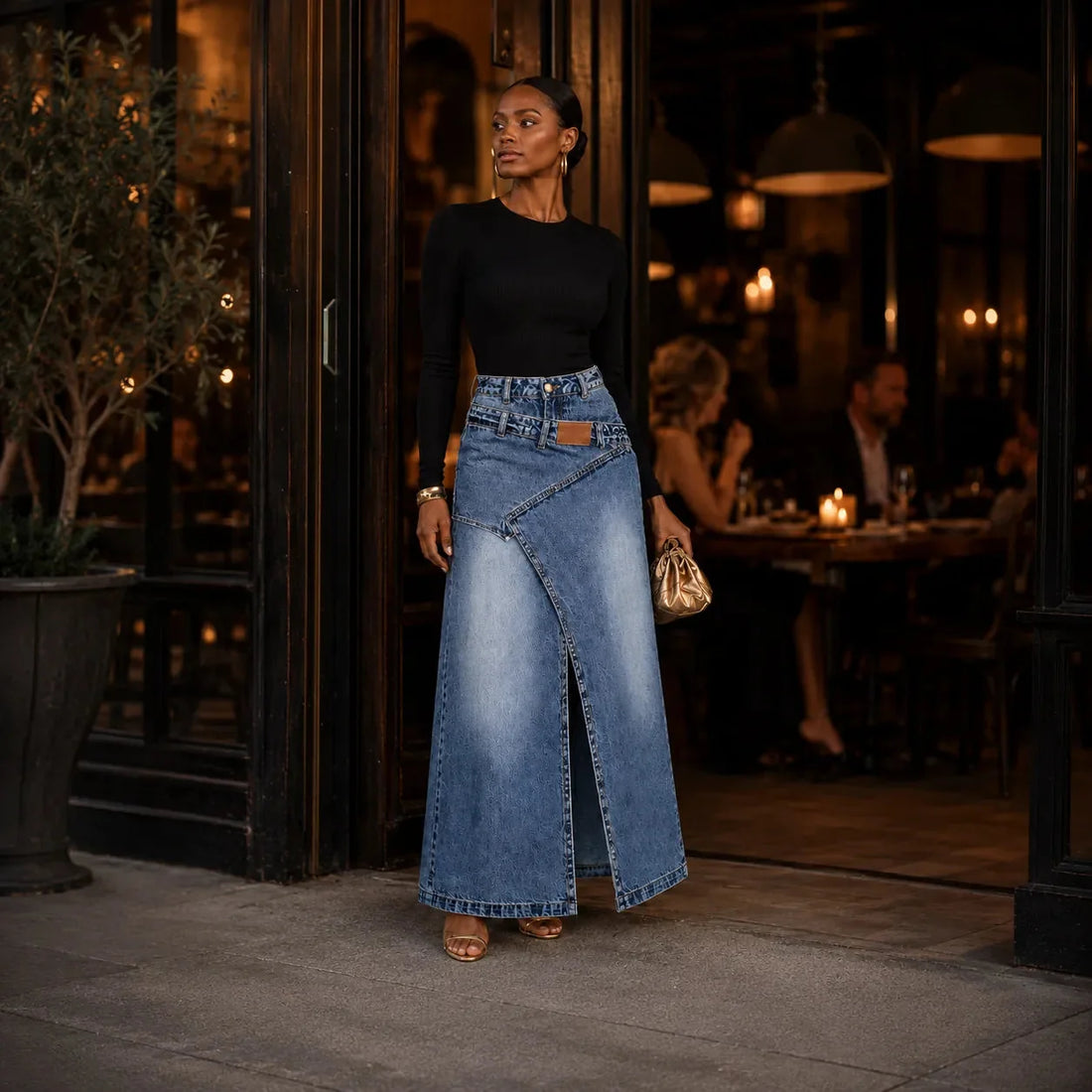 Amelia - Falda larga Denim