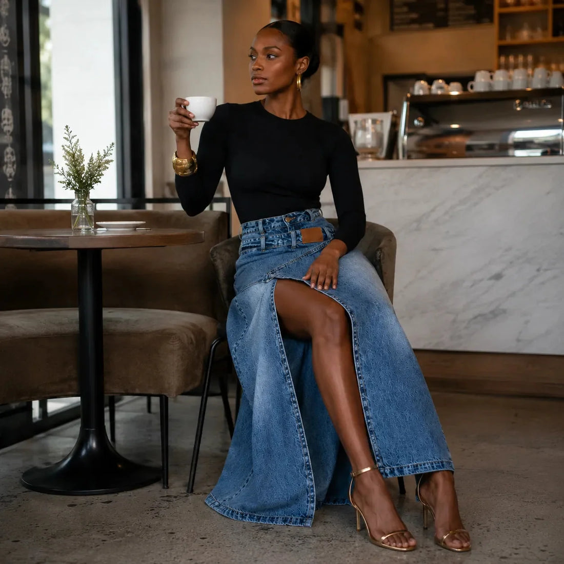 Amelia - Falda larga Denim
