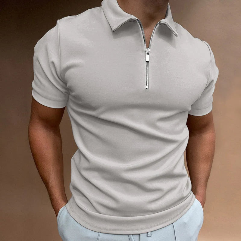 Teo - Polo con Cremallera y Corte Moderno