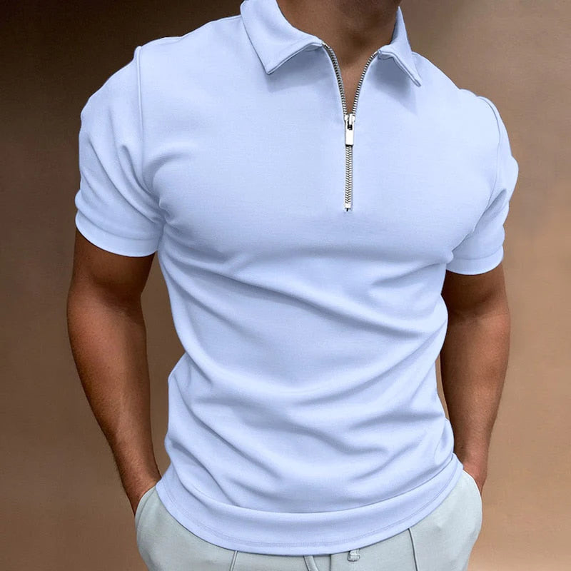 Teo - Polo con Cremallera y Corte Moderno