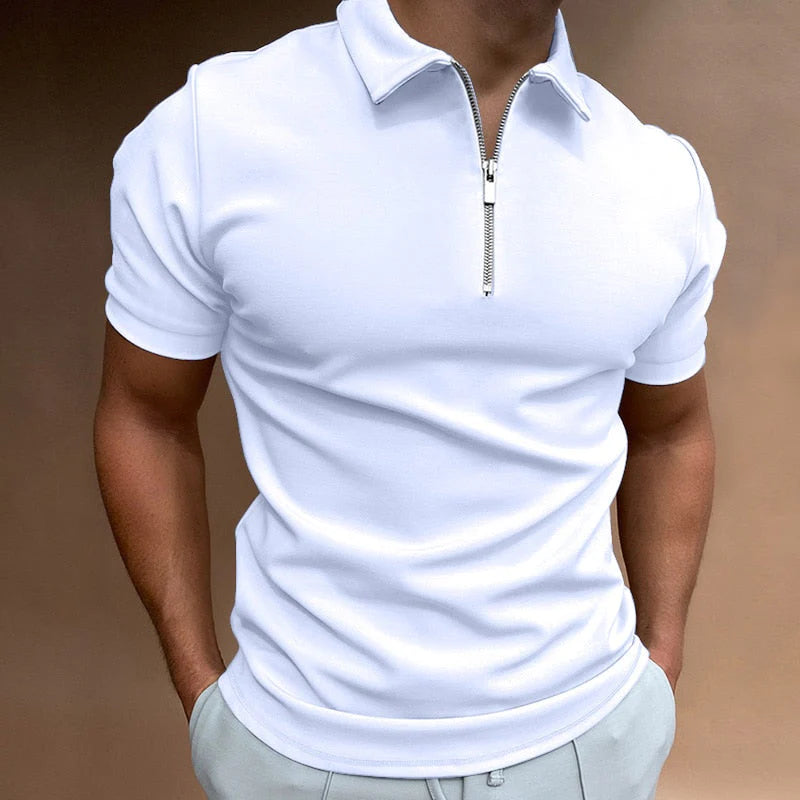 Teo - Polo con Cremallera y Corte Moderno