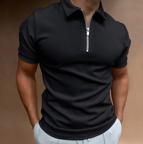 Teo - Polo con Cremallera y Corte Moderno